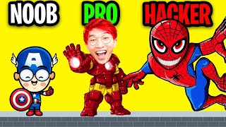 NOOB vs PRO vs HACKER In SUPERHERO RACE!? (ALL LEVELS!)