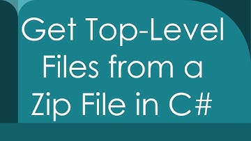 Get Top-Level Files from a Zip File in C#