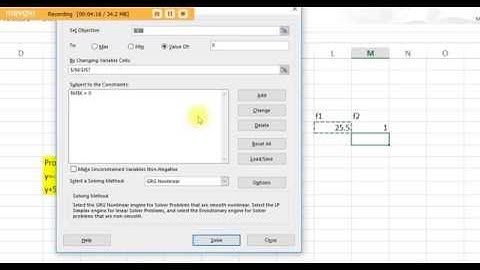 Solving System of Non-Linear Equations using Solver