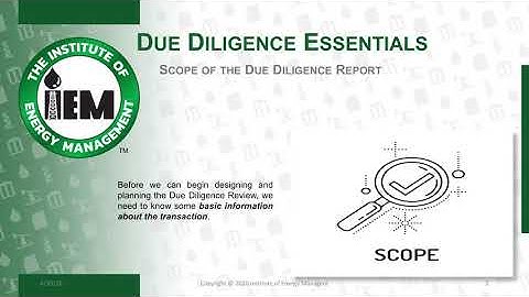 Advanced Due Diligence Course