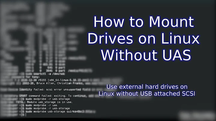 How To Mount an External Hard Drive on Linux Without UAS/SCSI (smartctl on Seagate drive)