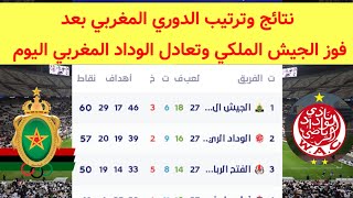 ترتيب الدوري المغربي بعد تعادل الوداد المغربي نتائج البطولة المغربية اليوم