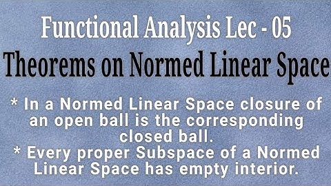 Lec - 05 Closure Of An Open Ball Is Corresponding Closed Ball | Every Subspace Has Empty Interior.