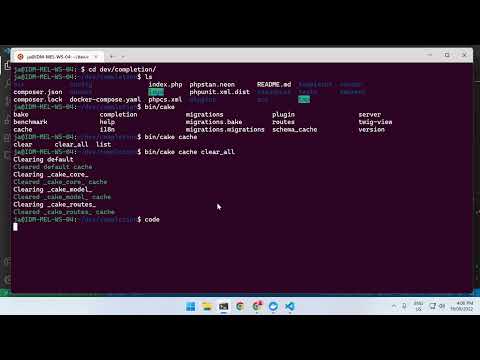 CakePHP 4 - bin/cake bash completion