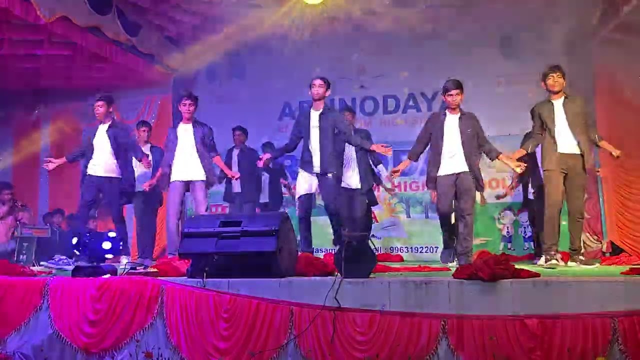 9th boys performed dance for mixed song 