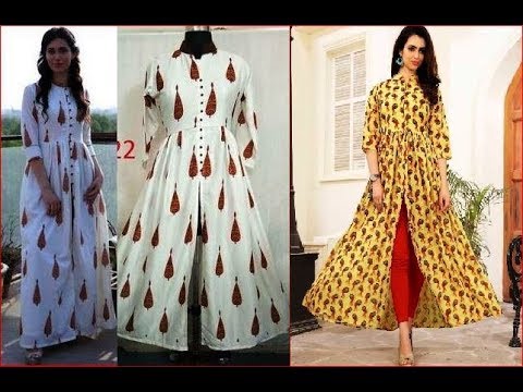 front open slit gown cutting and stitching - YouTube