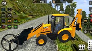 JCB Backhoe Loader Mountain Road Driving | Bus Simulator Indonesia | JCB Games: Android Gameplay