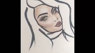 BRITTANIE EVANS FACE CHART INSPIRED SPEED SKETCH (drawn with makeup)