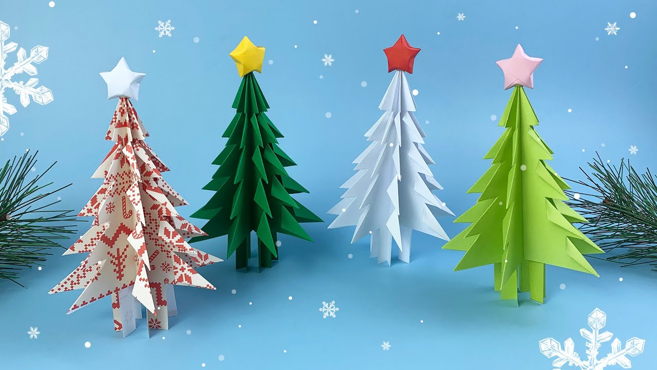 3D Paper Christmas Tree / How to make a 3D Paper Xmas Tree ...