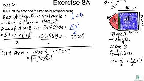 Find the area of shaded region| Ex8A Q3(b) | Olevels Syllabus D Book 1