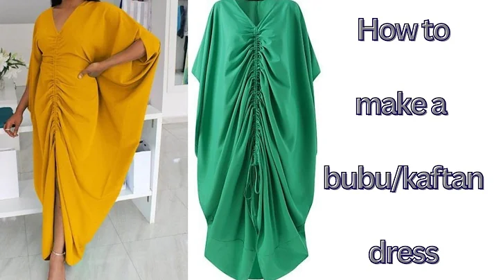 How to cut and sew a bubu/kaftan dress with a tight waist and a front drawstring
