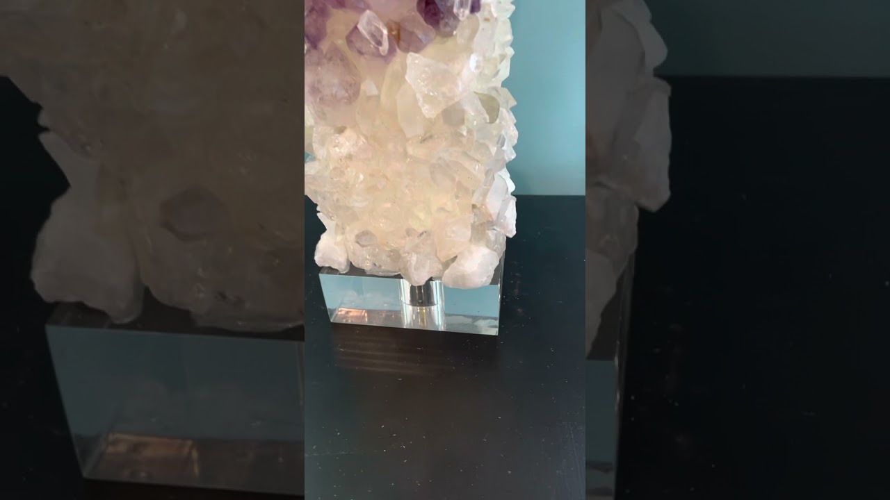 Quartz and Amethyst Table Lamp