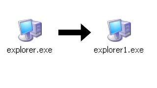 What happens if you rename explorer.exe in different versions of Windows?