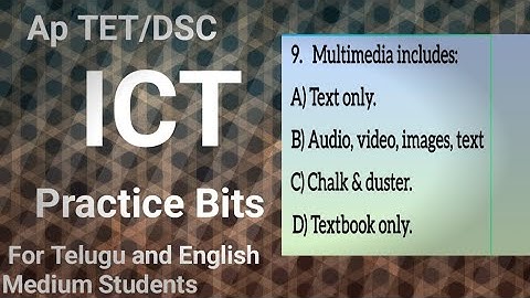 TET ICT Important Bits With Answers | AP Dsc Tet Imp Bits | Paper 1 & Paper 2 | ICT A&B