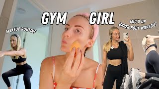 GRWM | Gym Girl Edition, Mic'd Up Workout, Makeup routine