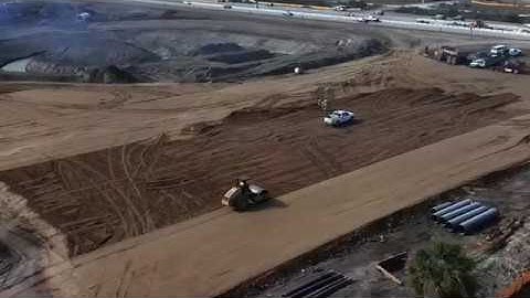 Sample drone video - highway construction - 4K