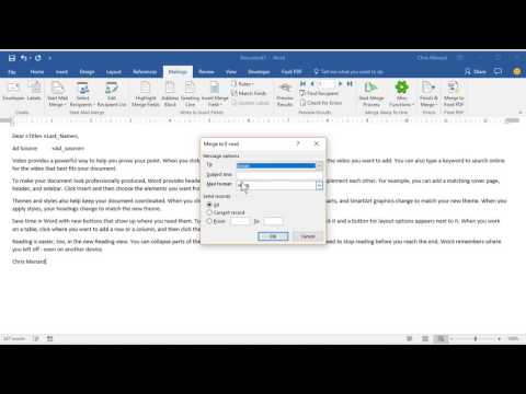 Mail Merge with Outlook, Word, and Excel by Chris Menard