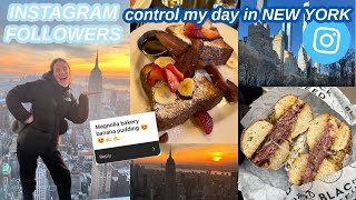 INSTAGRAM FOLLOWERS CONTROL MY DAY IN NYC ! *best places to go*