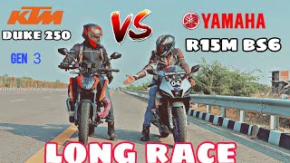 New ktm [duke 250] GEN-3  2024 | vs yamaha [r15m ] best comparison| long race