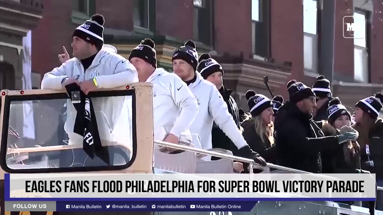 Eagles fans flood Philadelphia for Super Bowl victory parade - YouTube
