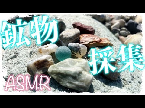 【お外でASMR】色んな石を採集しに海へ⑤ / テロップ有り / 石の音 ＆ 波の音【鉱物採集】