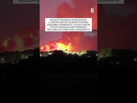Video Incendi in Sicilia, a Santo Stefano Quisquina le fiamme hanno sfiorato le case