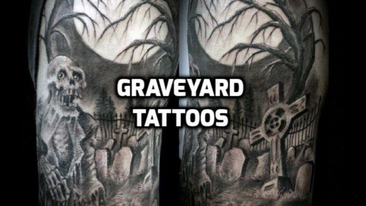 Darkside Tattoo  Spooky graveyard Part of a lower leg sleeve that