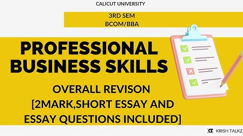 Calicut University |3rd sem| Bcom |BBA| Professional Business Skills| Overall Revision|