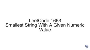 LeetCode 1663: Smallest String With A Given Numeric Value