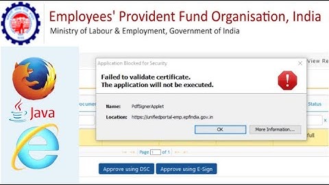 How to solve application blocked for security in EPFO approval