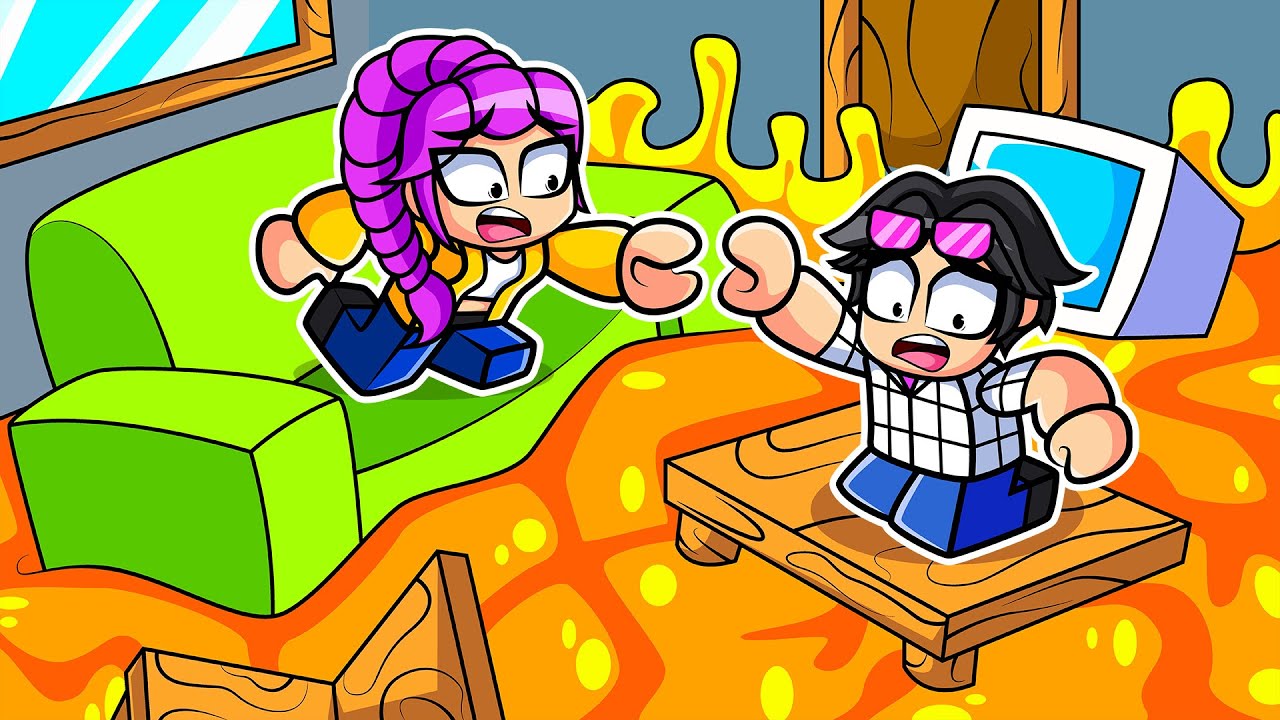 El SUELO es LAVA con RUMI y JINU en ROBLOX!😱