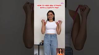 😱 Hiding Bra Straps With A Safety Pin | Bra Hack Slow Motion | How To Hide Bra Straps #shorts