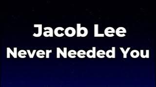 Jacob Lee - Never Needed You Lyrics