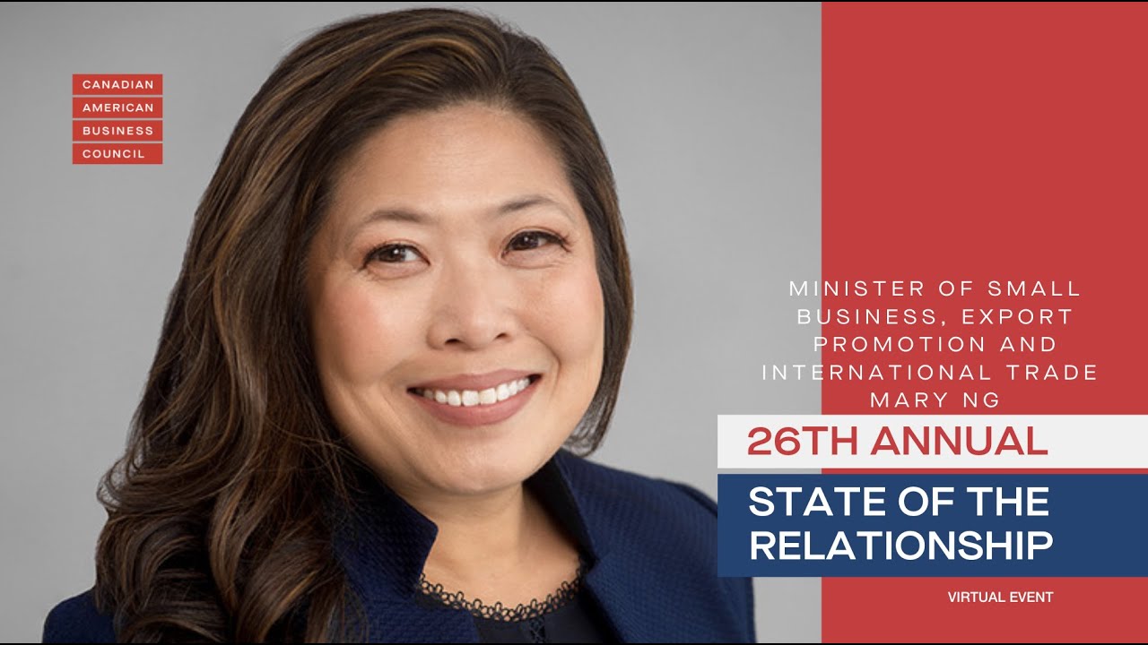 Minister Mary Ng speaking at our 26th Annual State of the Relationship (virtual) Gala