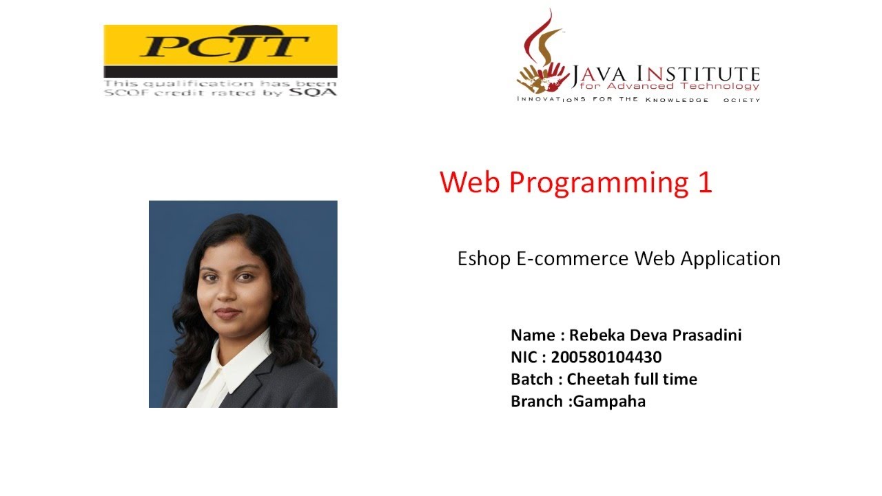 Web Programming 01 | E-Shop Project | Task 28 | Java Institute - YouTube