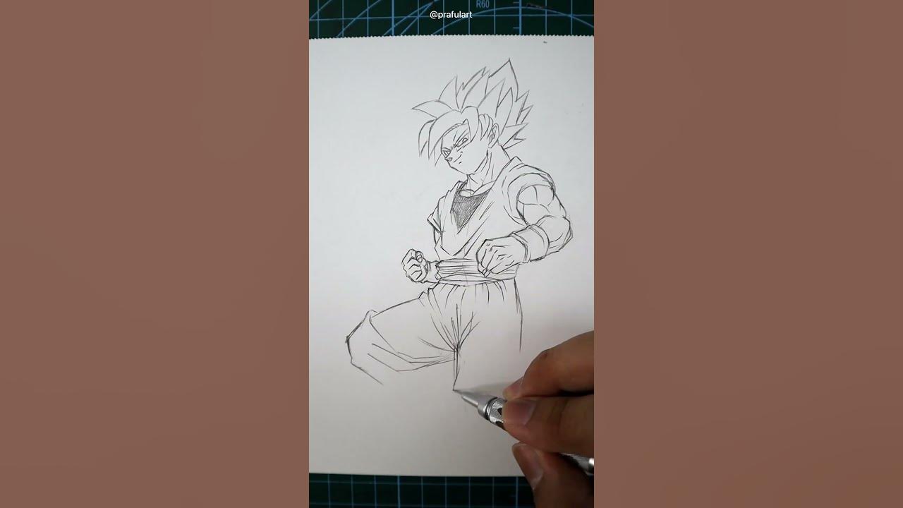 Drawing ✨Goku Super Saiyan God✨ in 1 hour vs. 10 hours(PART-2