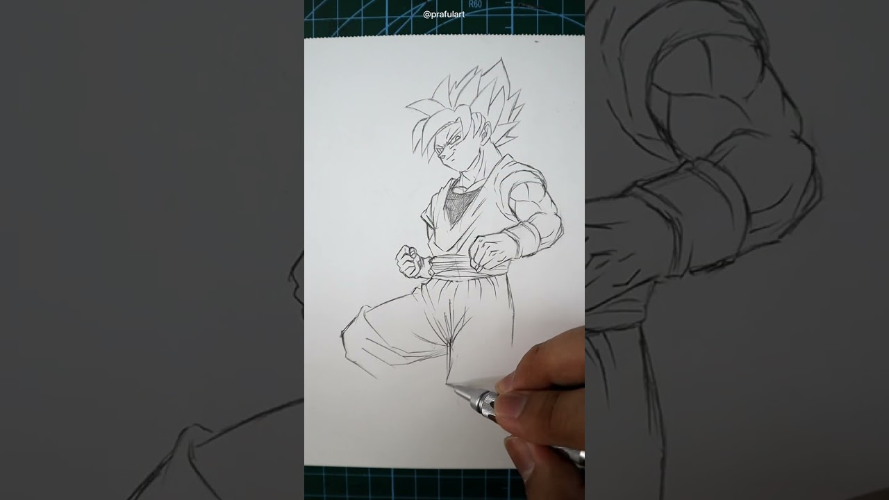 Speed drawing StickMan Son Goku ✨#shorts #anime #drawing #DRAGON