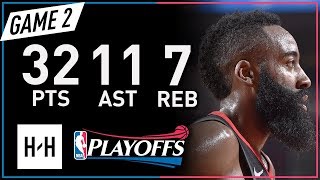 James Harden Full Game 2 Highlights Jazz vs Rockets 2018 NBA Playoffs - 32 Pts, 11 Ast, 7 Reb!