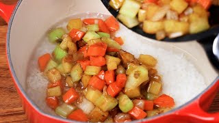 Add potato to rice and you'll be amazed by the results! Super simple and delicious dinner