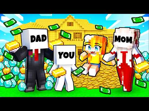 YOU are ADOPTED by the BILLIONAIRE FAMILY in Minecraft!