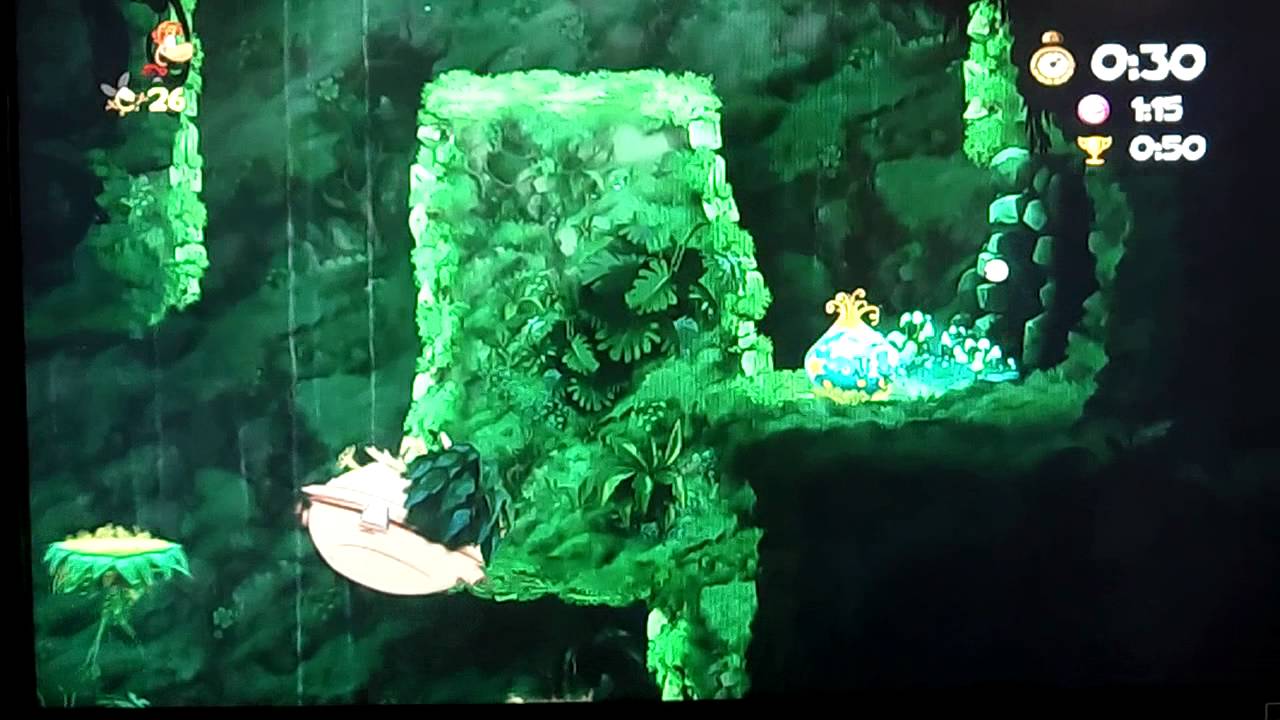 Rayman Origins "Swinging Caves" Speed Challenge Trophy Playthrough