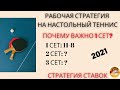 БЕСПРОИГРЫШНАЯ СТРАТЕГИЯ НА НАСТОЛЬНЫЙ ТЕННИС! Почему важно 1-й сет? ( Стратегия Ставок 2021)