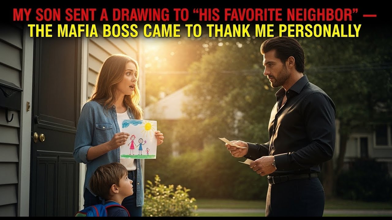 My Son Sent a Drawing to “His Favorite Neighbor” — The Mafia Boss Came to Thank Me Personally