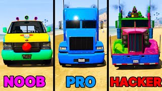 Noob vs Pro vs Hacker #2 - GTA V Trucks and Cars