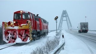 Awesome Powerful Snow Plow Train Blower Through Deep Snow railway tracks Full Extreme HD Compilation Profile