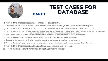 Test Cases for DATABASE - 1 Min Video