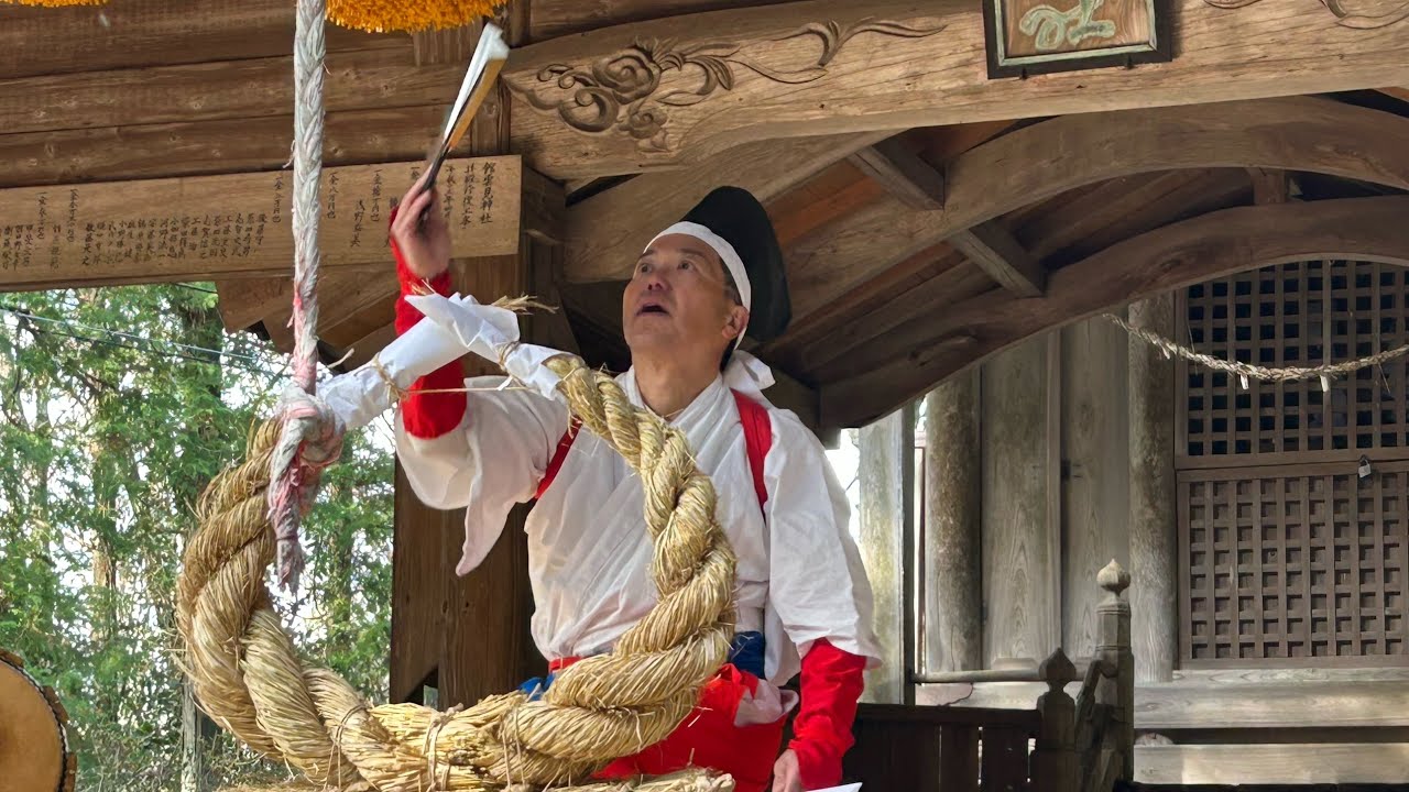 2026/01/01 深山流朝地神楽保存会 舘雲見社新春初舞 綱伐