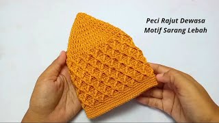 Step by step honeycomb hat crochet tutorial for beginners