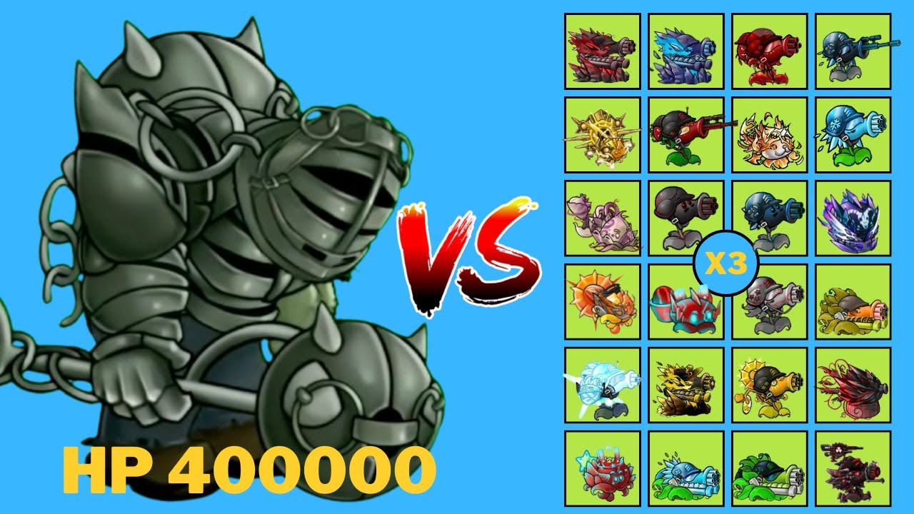 GLADIANTUAR 400K HP VS 1000 SUN ULTIMATE FUSION PLANTS X3 | PvZ Fusion