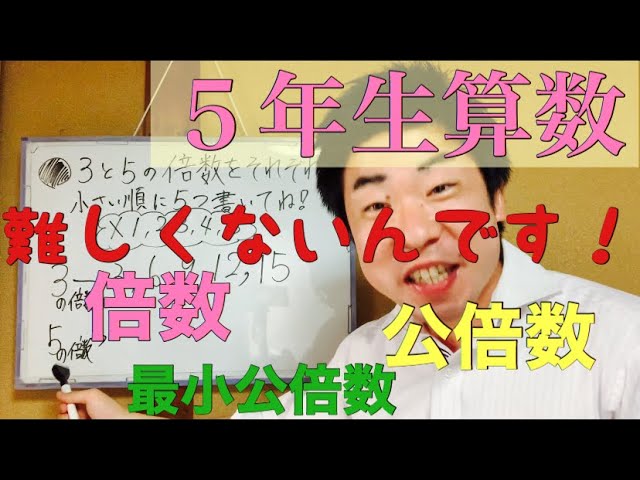 小５ 算数 倍数 公倍数 最小公倍数 倍数と約数 小学５年ー２ Youtube